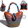 Natural Collectible Handcarved BFJ003ACBAG Shell Beads Shell Jewelry Collectible Wooden Bags