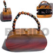 Natural Collectible Handcarved Laminated Acacia Wood Handbag /