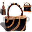 Natural Collectible Handcarved Laminated Acacia Wood Handbag /