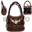 Natural Collectible Handcarved Laminated Acacia Wood Handbag /