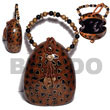 Natural Collectible Handcarved BFJ013ACBAG Shell Beads Shell Jewelry Collectible Wooden Bags