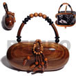 Natural Collectible Handcarved Laminated Acacia Wood Handbag /