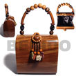 Natural Collectible Handcarved Laminated Acacia Wood Handbag /