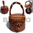 Natural Collectible Handcarved BFJ029ACBAG Shell Beads Shell Jewelry Collectible Wooden Bags