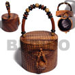 Natural Collectible Handcarved Laminated Acacia Wood Handbag /