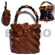 Natural Collectible Handcarved BFJ031ACBAG Shell Beads Shell Jewelry Collectible Wooden Bags