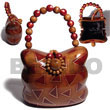 Natural Collectible Handcarved BFJ034ACBAG Shell Beads Shell Jewelry Collectible Wooden Bags