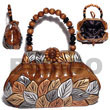 Natural Collectible Handcarved BFJ037ACBAG Shell Beads Shell Jewelry Collectible Wooden Bags