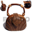 Natural Collectible Handcarved Laminated Acacia Wood Handbagbag /