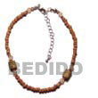 Natural Tan 2-3 Coco Pokalet Anklet BFJ001AK Shell Beads Shell Jewelry Anklet