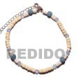 Natural Coco, Shell, Limestone Handmade Anklets