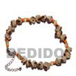 Natural Buri Manol Seed With Orange BFJ008AK Shell Beads Shell Jewelry Anklet