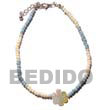 Natural Pastel Blue Bleach 2-3 Coco BFJ330AK Shell Beads Shell Jewelry Anklet