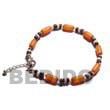 Natural Buri Seed Anklet In Orange BURIAK1 Shell Beads Shell Jewelry Anklet