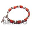 Natural Buri Seed Anklets In Red Color BURIAK2 Shell Beads Shell Jewelry Anklet