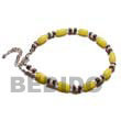 Natural Buri Seed Anklets In Yellow BURIAK3 Shell Beads Shell Jewelry Anklet