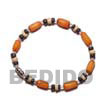 Natural Buri Seed Bracelet In Orange BURIBR1 Shell Beads Shell Jewelry Seeds Bracelets