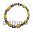 Natural Buri Seed Bracelet In Yellow BURIBR3 Shell Beads Shell Jewelry Seeds Bracelets