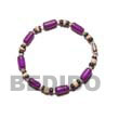 Natural Buri Seed Bracelet In Violet BURIBR4 Shell Beads Shell Jewelry Seeds Bracelets