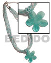 3 pcs Necklace of 6 rows aqua blue