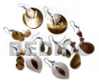 5 pairs assorted shell dangling earrings