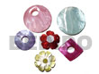 6 pcs. colored hammershell pendants