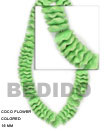 Natural Coco Flower Neon Green Beads
