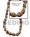 Natural Nassa Tiger Shell Topdrill In Strands Or