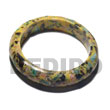 Natural Natural CRUSHED LIMESTONES IN YELLOW RESIN  BANGLE / HT= 20MM / 70MM INNER DIAMETER Wooden Accessory Shell Products Shell Beads Shell Jewelry