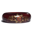 Natural English Chestnut Tone wooden Bangle with Embossed Metallic