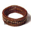 Natural 6 Liner Agsam   Design BFJ012AVBR Shell Beads Shell Jewelry Wooden Bracelets