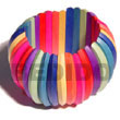 Natural Elastic Multicolored Natural BFJ032BL Shell Beads Shell Jewelry Wooden Bangles