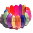 Natural Elastic Multicolored Natural BFJ033BL Shell Beads Shell Jewelry Wooden Bangles