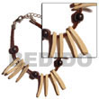 Natural Bleached Coco Indian Stick & BFJ1007BR Shell Beads Shell Jewelry Coco Bracelets