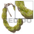 Natural 12 Rows Lime Green Twisted BFJ1044BR Shell Beads Shell Jewelry Glass Beads Bracelets