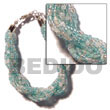 Natural 12 Rows Aqua Blue Twisted BFJ1046BR Shell Beads Shell Jewelry Glass Beads Bracelets