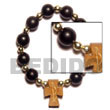Natural Black Buri Seeds wood Beads BFJ5061BR Shell Beads Shell Jewelry Wooden Bracelets