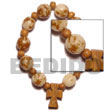 Natural Buri Seeds/wood Beads Rosary Bracelet