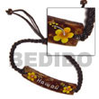 Natural Macramie Nat. Brown Coco Id BFJ5065BR Shell Beads Shell Jewelry Macrame Bracelets