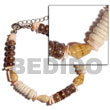 Natural 4-5mm Coco Pokalet. Nat. BFJ5073BR Shell Beads Shell Jewelry Shell Bracelets