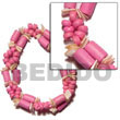 Natural 2 Rows Pink Wood Tube   BFJ5078BR Shell Beads Shell Jewelry Seeds Bracelets