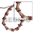 Natural Tan Sq. Cut Coco & Pink BFJ5083BR Shell Beads Shell Jewelry Coco Bracelets