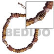 Natural Tan Sq. Cut 4-5mm Coco BFJ5085BR Shell Beads Shell Jewelry Coco Bracelets