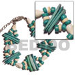 Natural 2 Rows Aqua Green Coco Indian BFJ5086BR Shell Beads Shell Jewelry Shell Bracelets