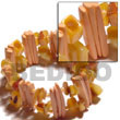 Natural Melon Coco Stick & Sq. Cut Gold