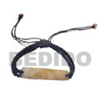 Natural Black Macrame MOP Shell Id Bracelet