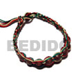 Natural Round Wood Beads in Macrame Rasta Tones