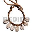 Natural Sigay Shells In Braided Wax BFJ5290BR Shell Beads Shell Jewelry Macrame Bracelets