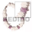 Natural White Rose   Dyed Lilac BFJ670BR Shell Beads Shell Jewelry Shell Bracelets