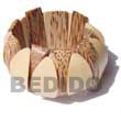 Natural White Wood And Palmwood BFJ024BL Shell Beads Shell Jewelry Wooden Bangles